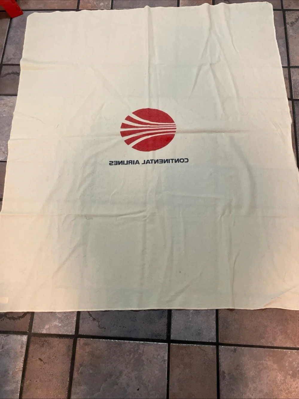 Pendleton Cream Blanket with Red Continental Airlines Logo
